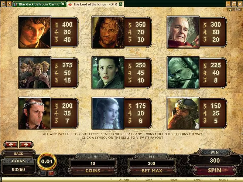 Play The Lord of the Rings - The Fellowship of the Ring Slot Info and Rules