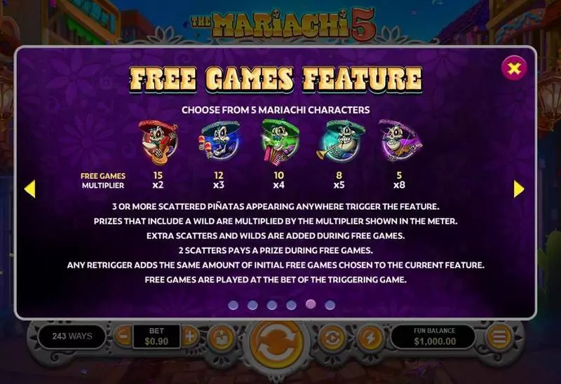 Play The Mariachi 5 Slot Free Spins Feature