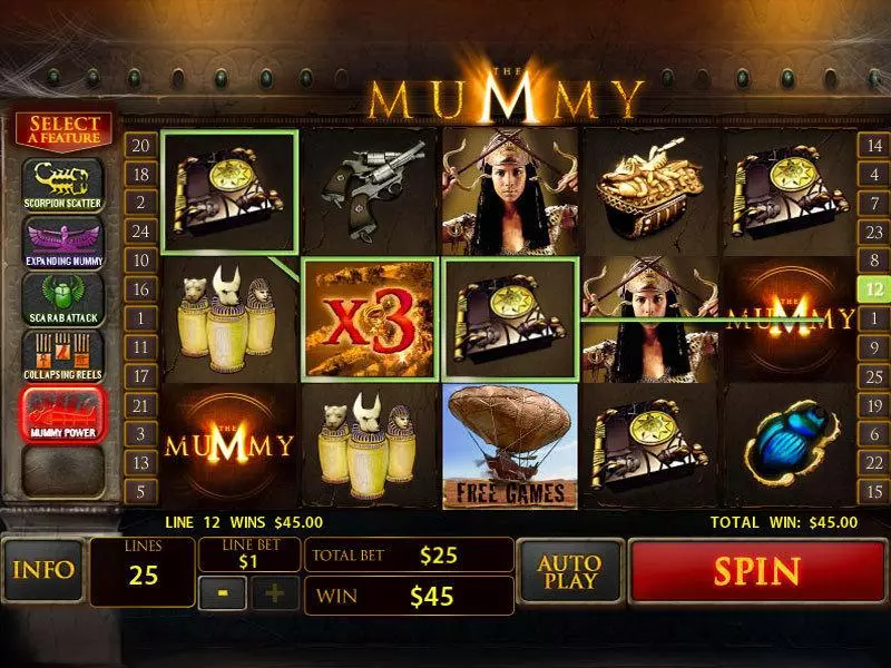 Play The Mummy Slot Main Screen Reels
