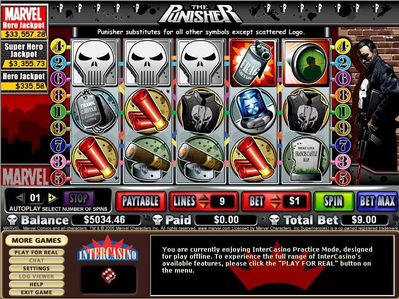 Play The Punisher Slot Main Screen Reels