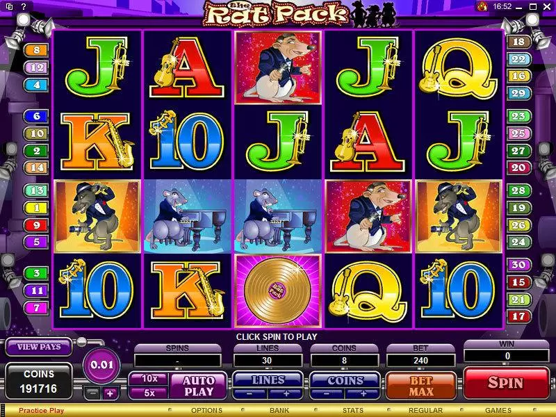 Play The Rat Pack Slot Main Screen Reels