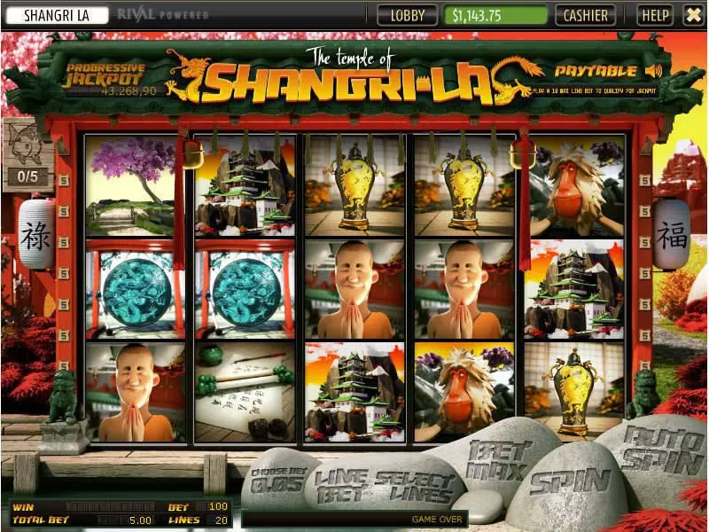 Play The Temple of Shangri-La Slot Main Screen Reels