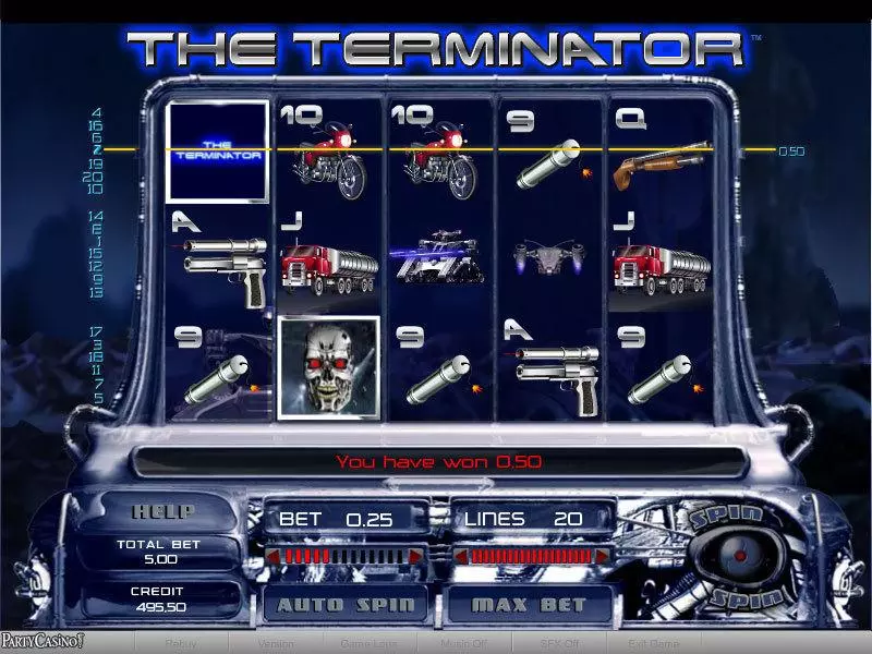 Play The Terminator Slot Main Screen Reels