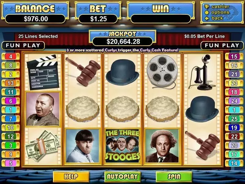Play The Three Stooges Slot Main Screen Reels