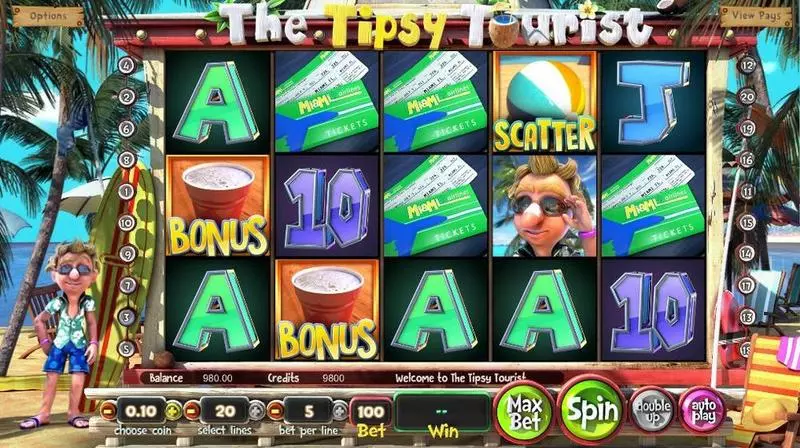 Play The Tipsy Tourist Slot Introduction Screen