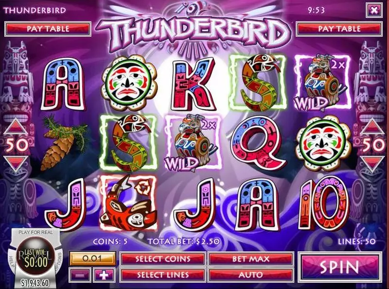 Play Thunderbird Slot Main Screen Reels