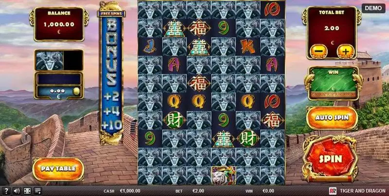 Play Tiger and Dragon Slot Main Screen Reels