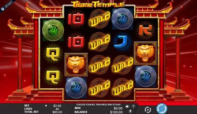 Play Tiger Temple Slot Main Screen Reels