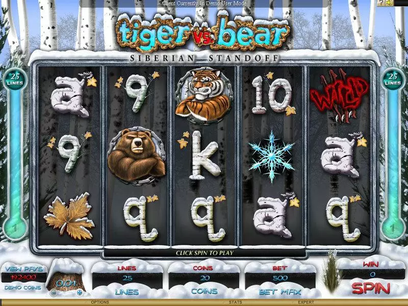 Play Tiger vs Bear - Siberian Standoff Slot Main Screen Reels