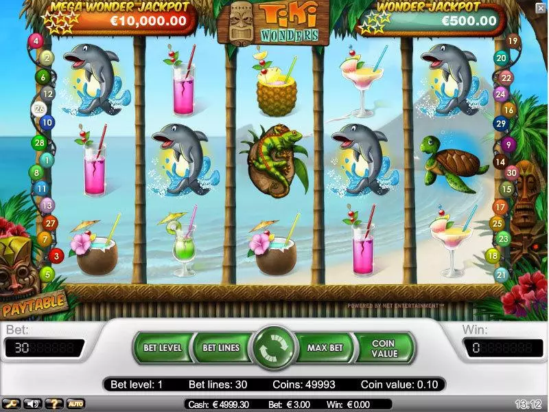 Play Tiki Wonders Slot Main Screen Reels