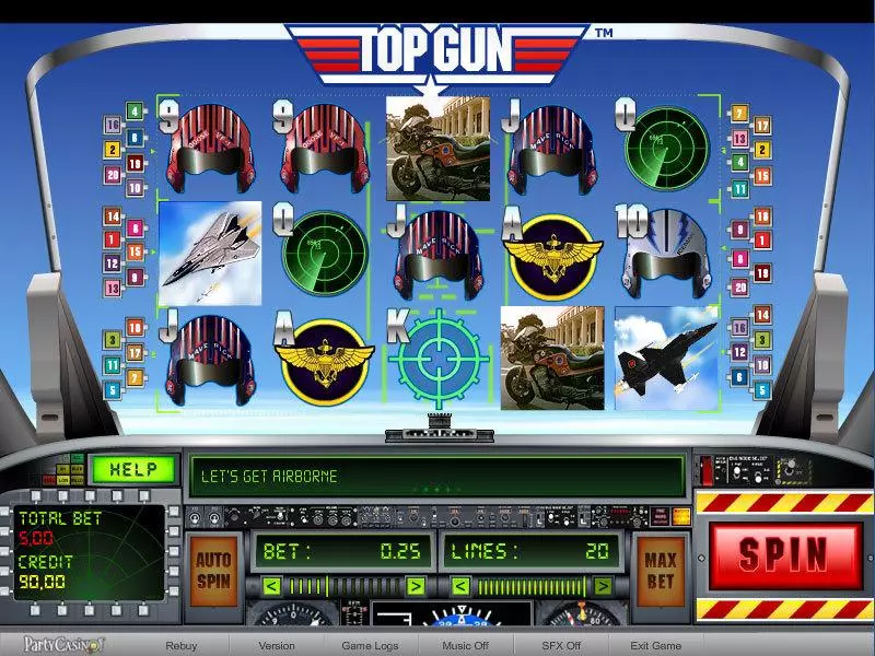 Play Top Gun Slot Main Screen Reels
