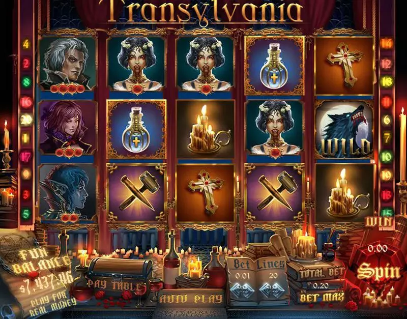 Play Transylvania Slot Main Screen Reels