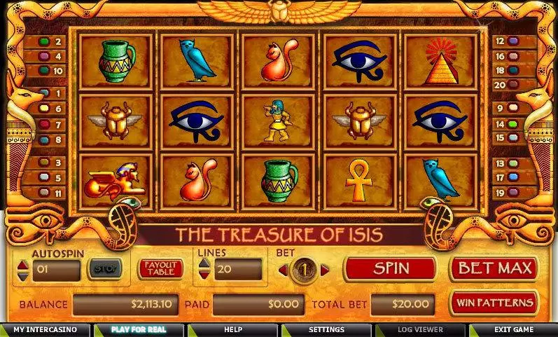 Play Treasure of Isis Slot Main Screen Reels