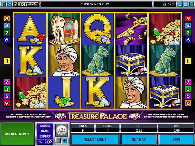 Play Treasure Palace Slot Main Screen Reels