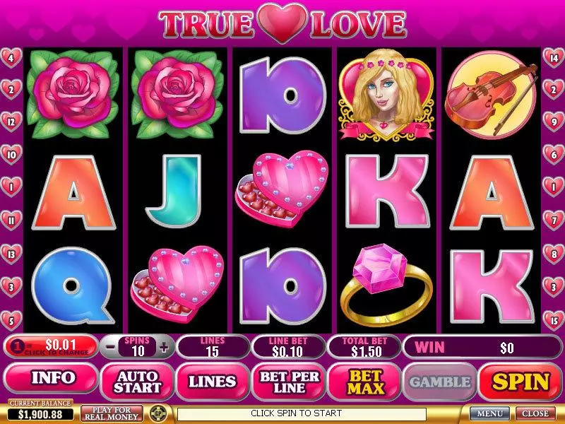 Play True Love Slot Main Screen Reels
