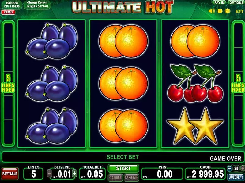 Play Ultimate Hot Slot Main Screen Reels