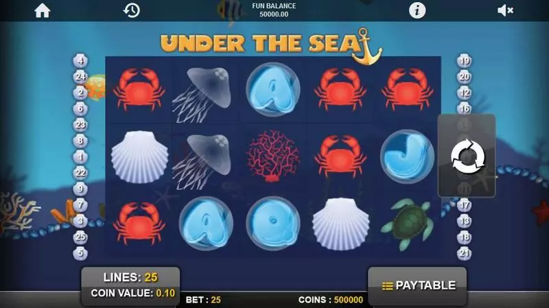 Play Under the Sea Slot Main Screen Reels