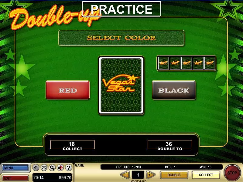 Play Vegas Star Slot Gamble Screen