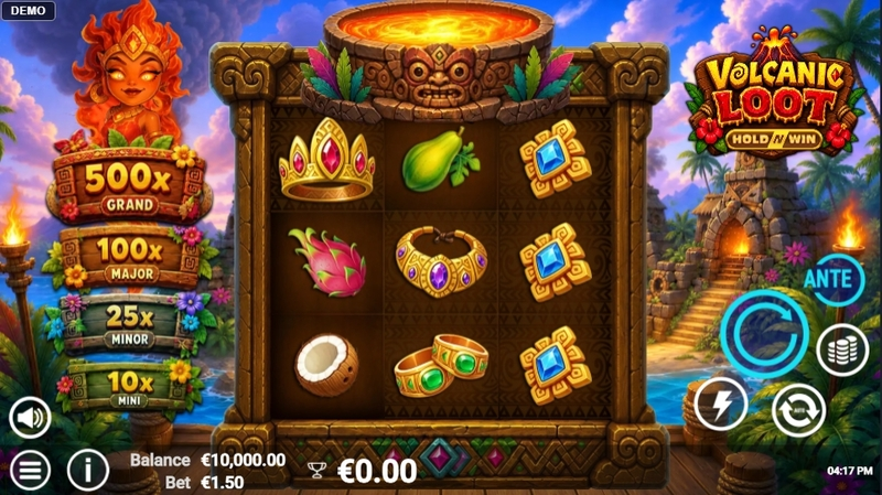 Play Volcanic Loot Slot Main Screen Reels