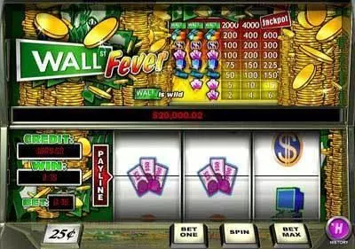 Play Wall st Fever 1 Line Slot Main Screen Reels