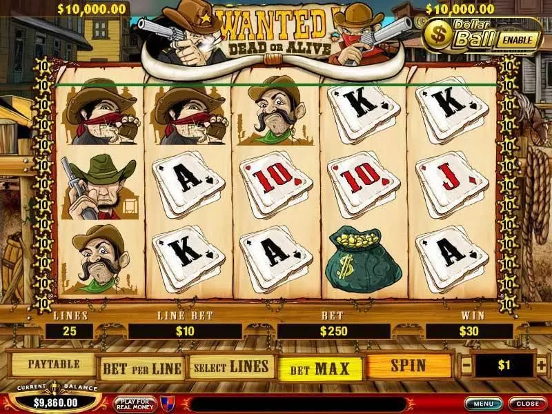 Play Wanted Dead or Alive Slot Main Screen Reels