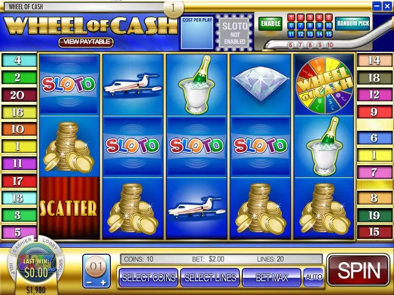 Play Wheel of Cash Slot Main Screen Reels