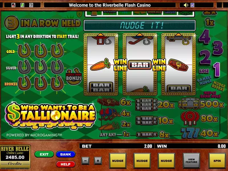 Play Who want's to be a Stallionaire Slot Main Screen Reels