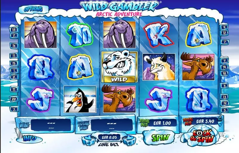 Play Wild Gambler Artic Adventure Slot Main Screen Reels