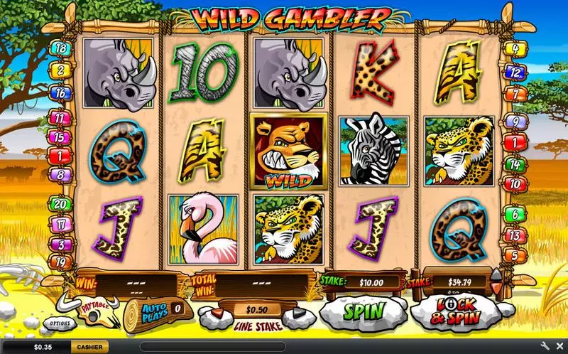 Play Wild Gambler Slot Main Screen Reels