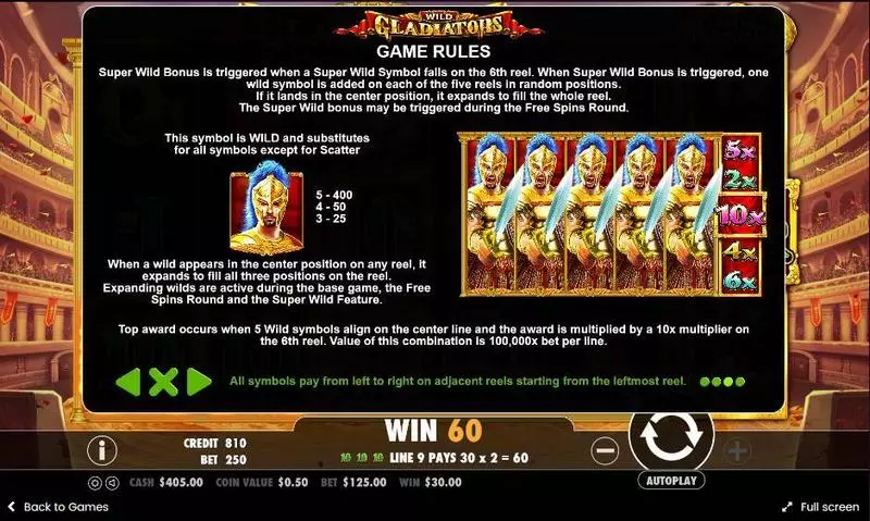 Play Wild Gladiators Slot Bonus 2