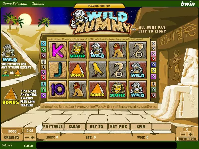 Play Wild Mummy Slot Main Screen Reels