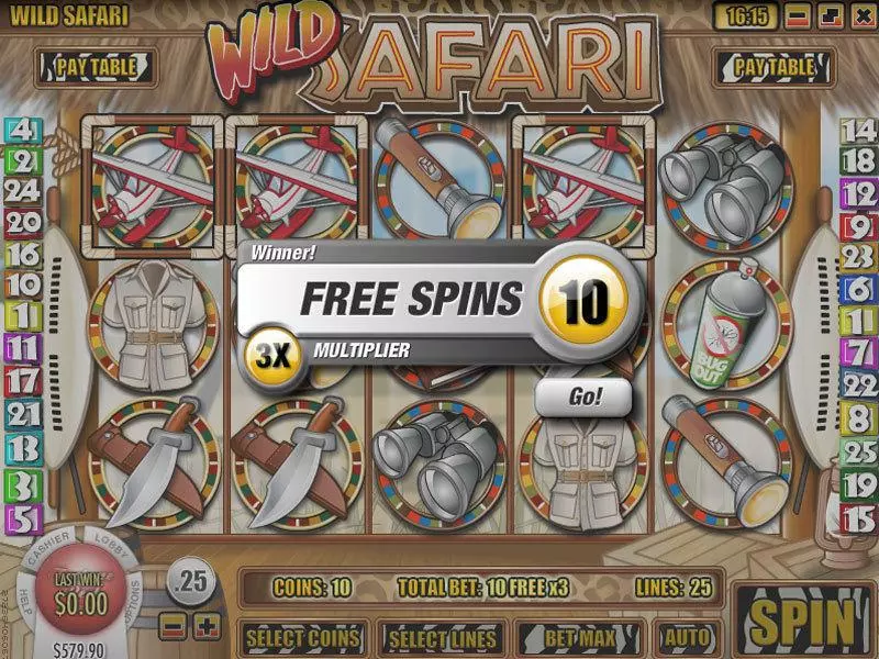Play Wild Safari Slot Bonus 1