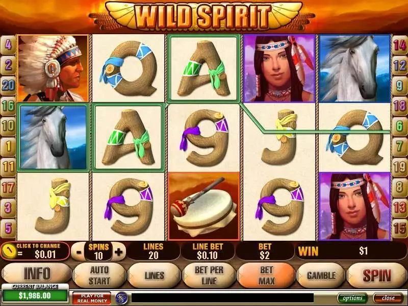 Play Wild Spirit Slot Main Screen Reels