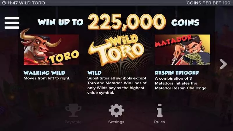 Play Wild Toro Slot Info and Rules