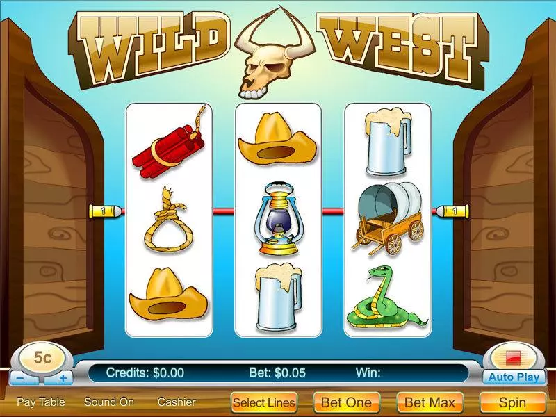 Play Wild West 3-reel Slot Main Screen Reels