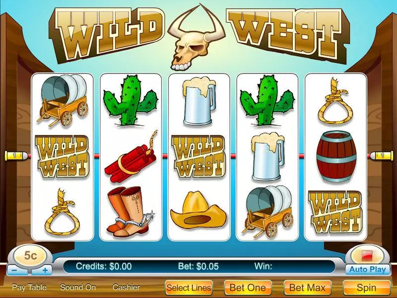 Play Wild West 5-reel Slot Main Screen Reels