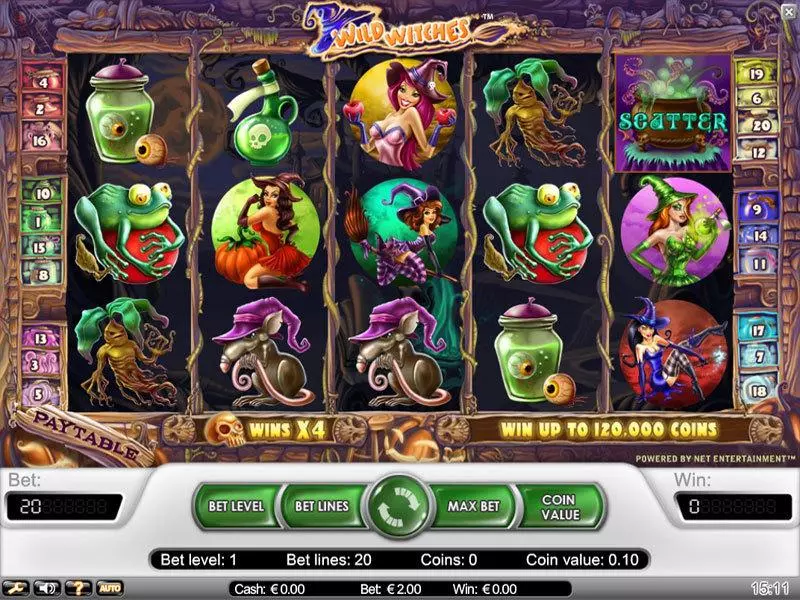 Play Wild Witches Slot Main Screen Reels