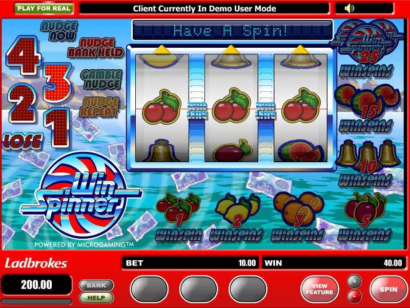 Play Win Spinner Slot Main Screen Reels