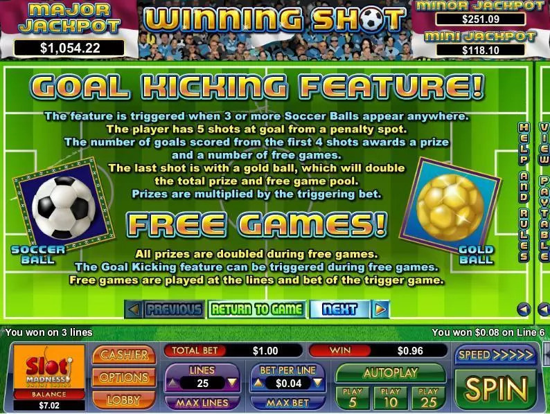 Play Winning Shot Slot Info and Rules