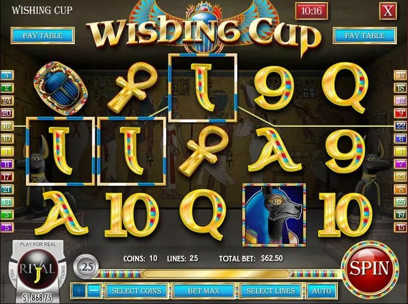 Play Wishing Cup Slot Main Screen Reels
