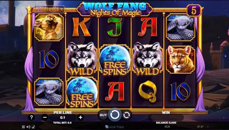 Play Wolf Fang – Nights Of Magic Slot Main Screen Reels