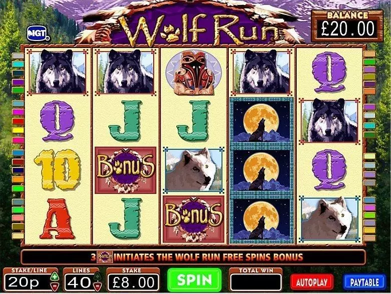 Play Wolf Run Slot Introduction Screen