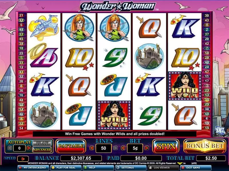 Play Wonder Woman Slot Main Screen Reels