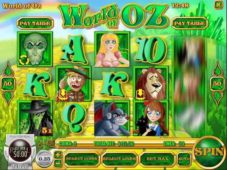 Play World of Oz Slot Main Screen Reels
