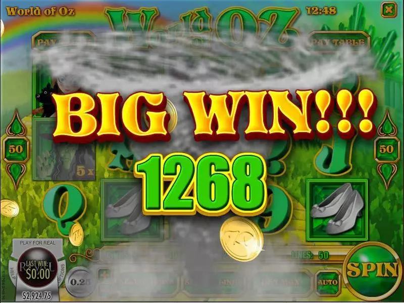 Play World of Oz Slot Winning Screenshot