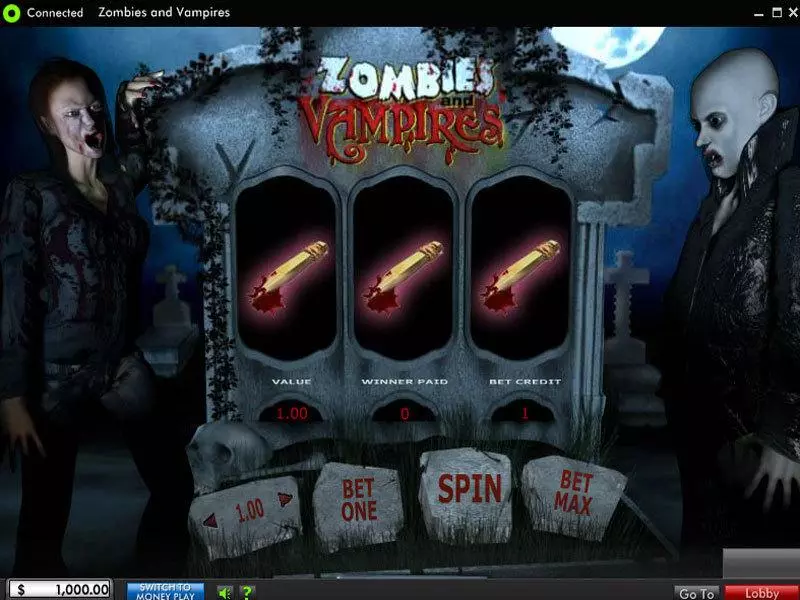 Play Zombies and Vampires Slot Main Screen Reels