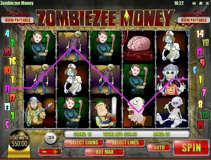 Play Zombiezee Money Slot Introduction Screen