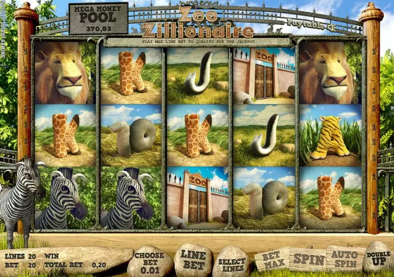 Play Zoo Zillionaire Slot Main Screen Reels